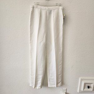 Kasper Linen Dress Pants Womens 4 Flat Front Side Zip Valencia High Rise